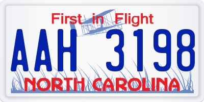 NC license plate AAH3198