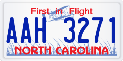 NC license plate AAH3271