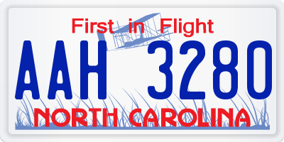NC license plate AAH3280