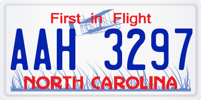 NC license plate AAH3297