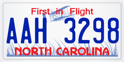 NC license plate AAH3298