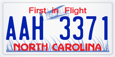 NC license plate AAH3371