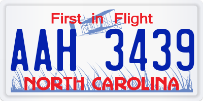 NC license plate AAH3439