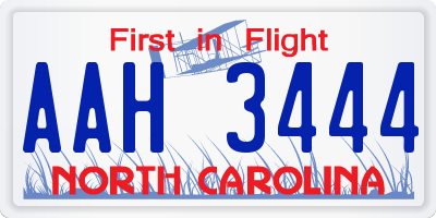NC license plate AAH3444
