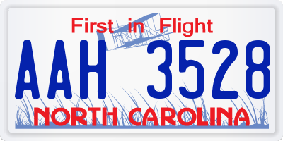 NC license plate AAH3528
