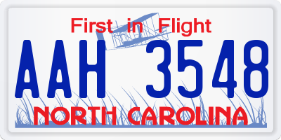 NC license plate AAH3548