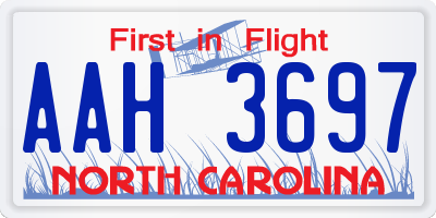 NC license plate AAH3697
