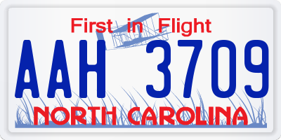 NC license plate AAH3709