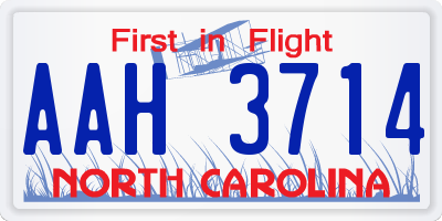 NC license plate AAH3714
