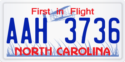 NC license plate AAH3736