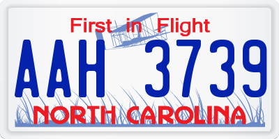 NC license plate AAH3739