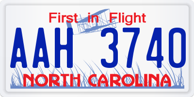 NC license plate AAH3740