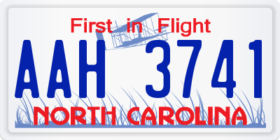 NC license plate AAH3741