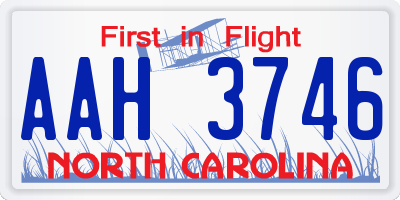 NC license plate AAH3746