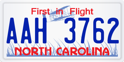 NC license plate AAH3762