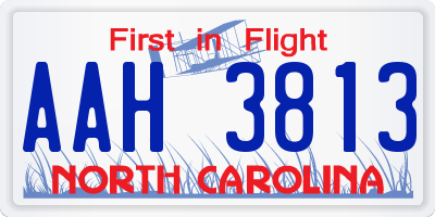 NC license plate AAH3813