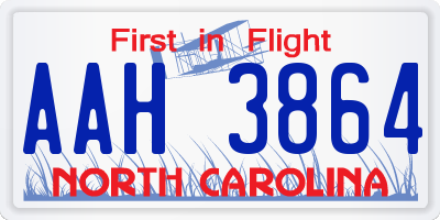 NC license plate AAH3864