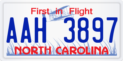 NC license plate AAH3897