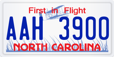 NC license plate AAH3900