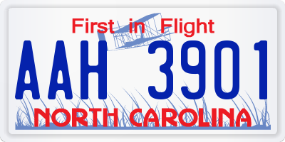 NC license plate AAH3901