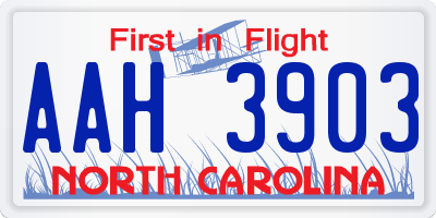 NC license plate AAH3903