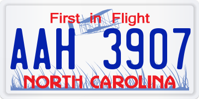 NC license plate AAH3907