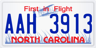 NC license plate AAH3913