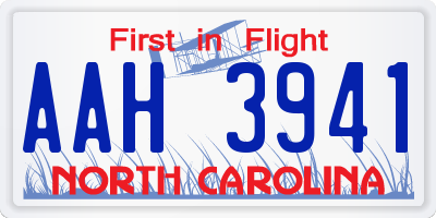 NC license plate AAH3941