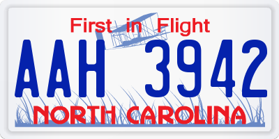 NC license plate AAH3942