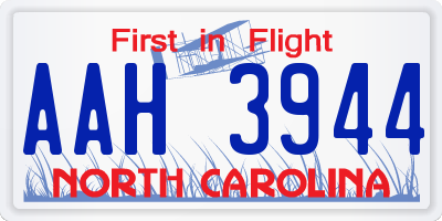 NC license plate AAH3944