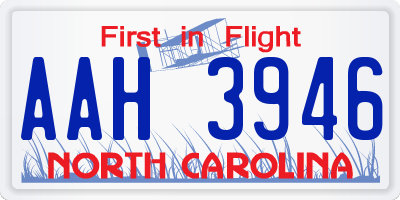 NC license plate AAH3946