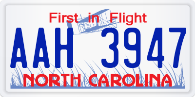 NC license plate AAH3947