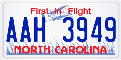 NC license plate AAH3949