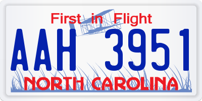 NC license plate AAH3951