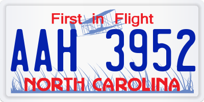 NC license plate AAH3952