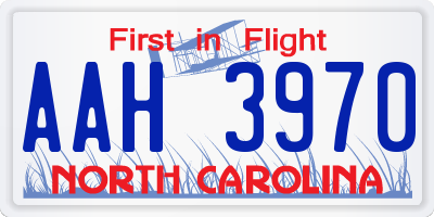 NC license plate AAH3970