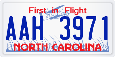 NC license plate AAH3971