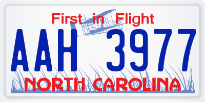 NC license plate AAH3977