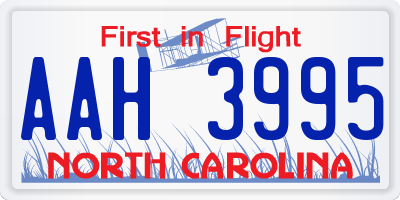 NC license plate AAH3995