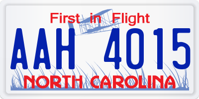 NC license plate AAH4015