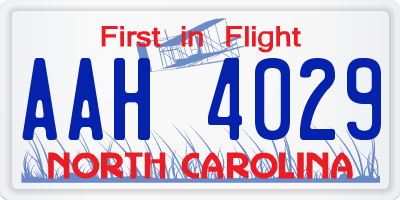 NC license plate AAH4029