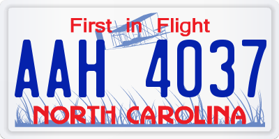 NC license plate AAH4037