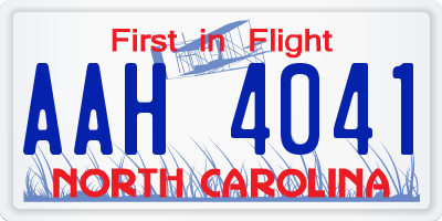 NC license plate AAH4041