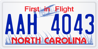 NC license plate AAH4043