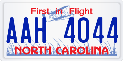 NC license plate AAH4044