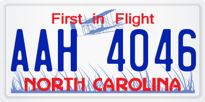 NC license plate AAH4046