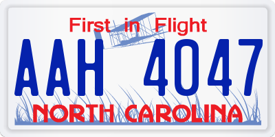 NC license plate AAH4047