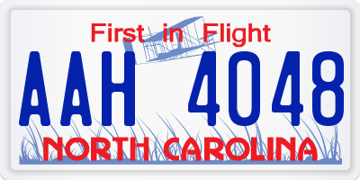 NC license plate AAH4048