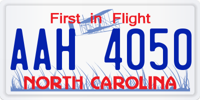 NC license plate AAH4050