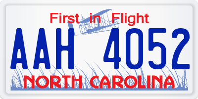 NC license plate AAH4052